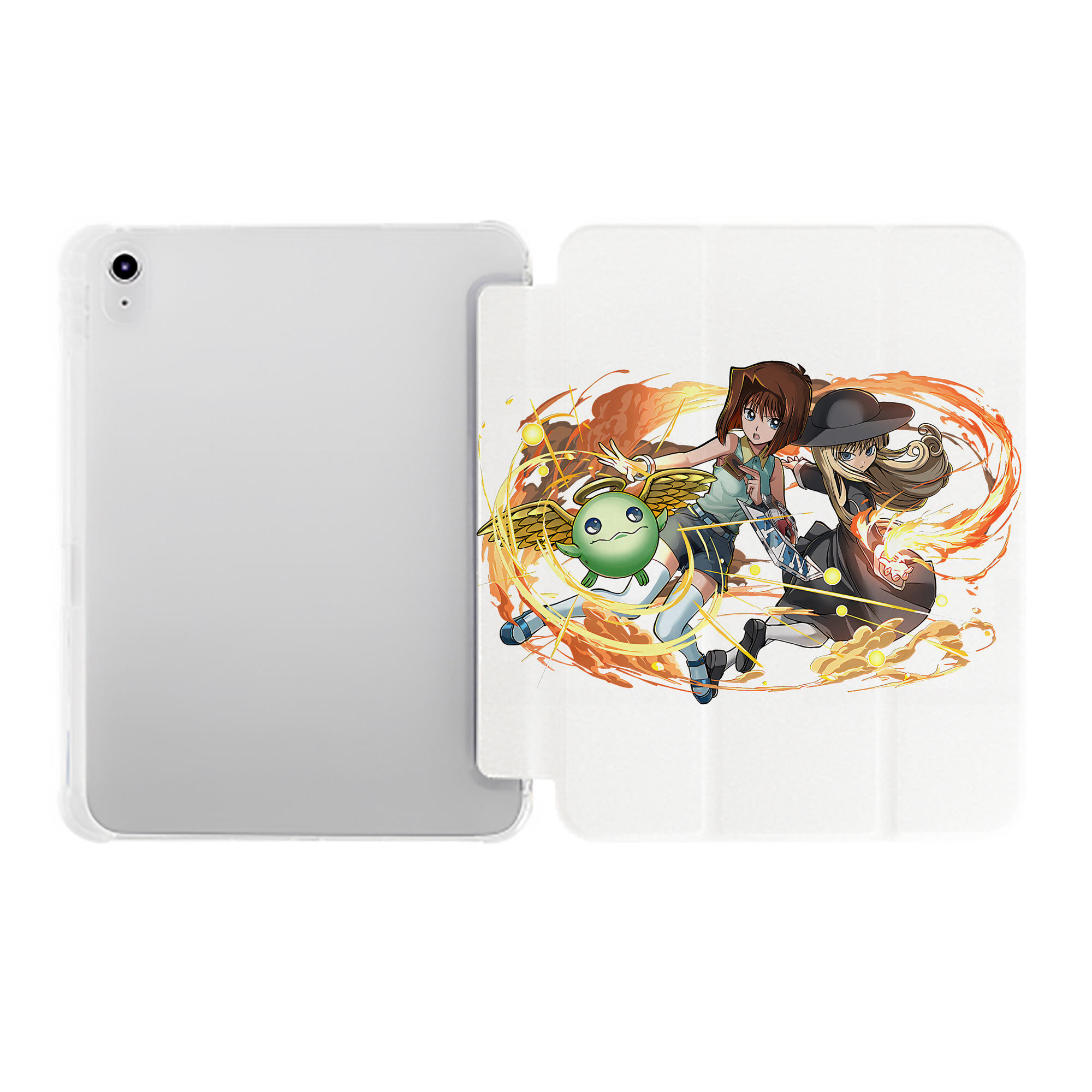 （画像用） 遊☆戯☆王 Yu-Gi-Oh! IPad ケース ペン収納付き 三つ折りスタンド PUレザー×シリコン 対応機種9.5/10.5/10.9インチ